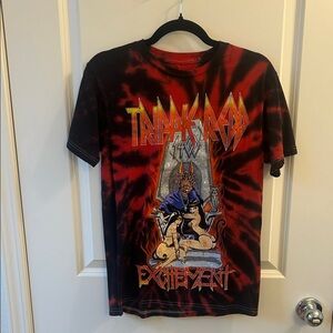 Trippie Redd red and black tye dye “Excitement” shirt, size Small.